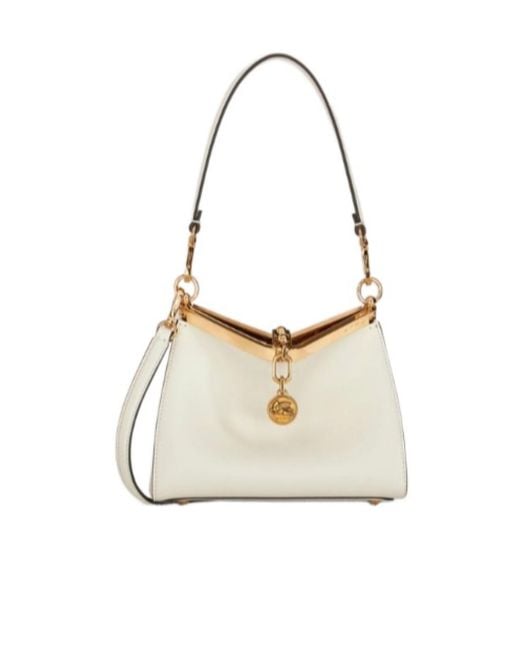 Etro White Vela Logo Charm Mini Shoulder Bag