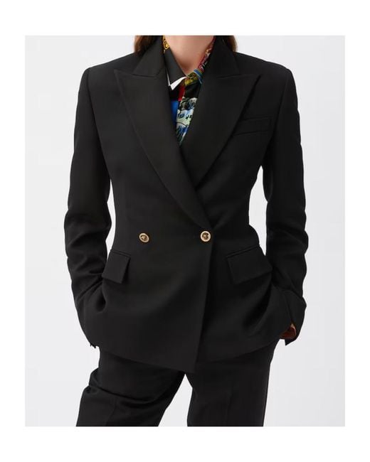 Versace Black Wool Grain De Poudre Blazer