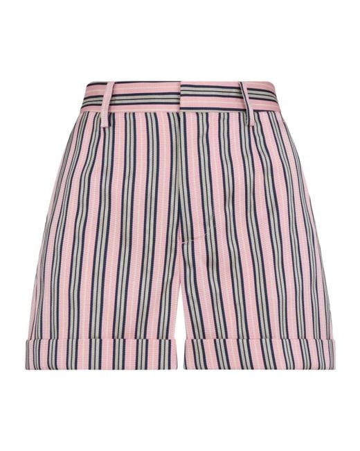 DSquared² Red High Wasit Striped Shorts