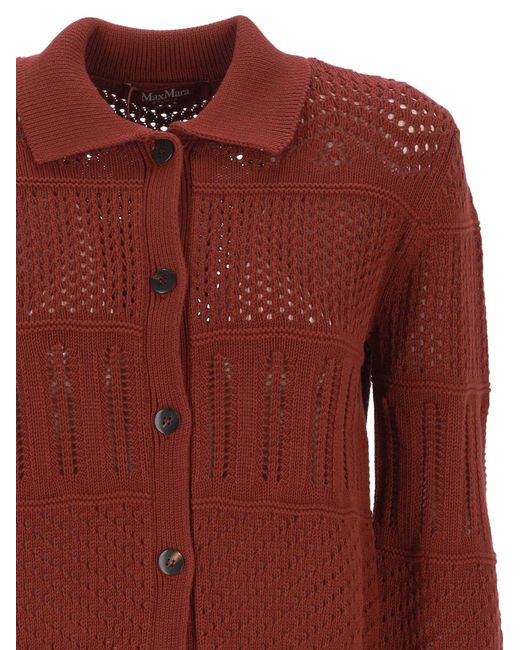 Max Mara Red Long-Sleeved Knitwear