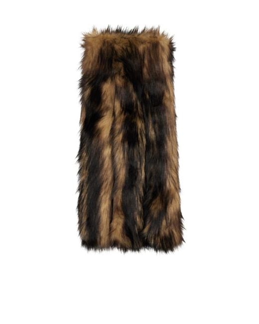Simone Rocha Brown Faux-Fur Scarf