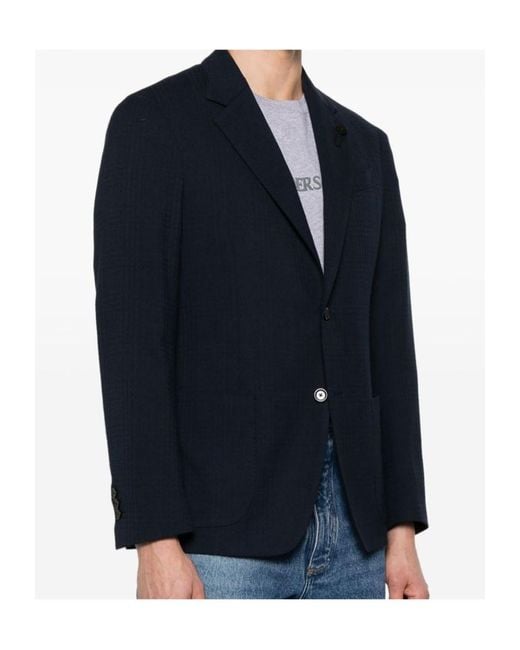Lardini Blue Single-Breasted Tailored Blazer for men