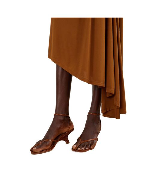 Jonathan Simkhai Brown Croc-Effect Leather Sandals