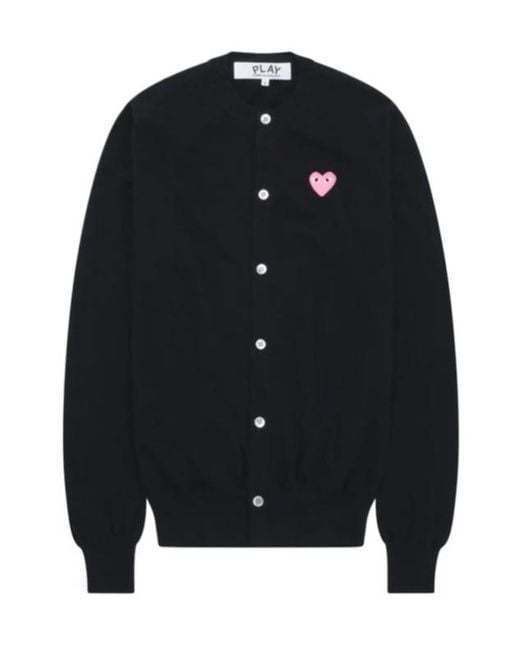 COMME DES GARÇONS PLAY Blue Heart-Patterned Crew-Neck Cardigan for men