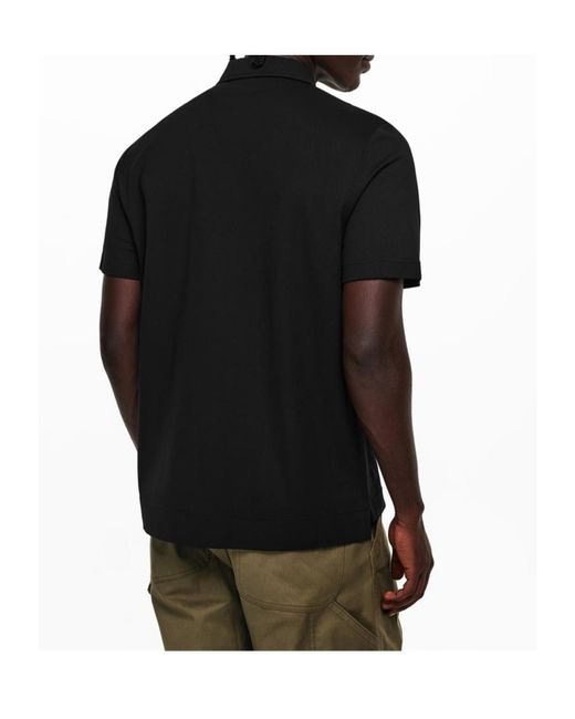 Moncler Black Gren Ss Polo Sn62 for men