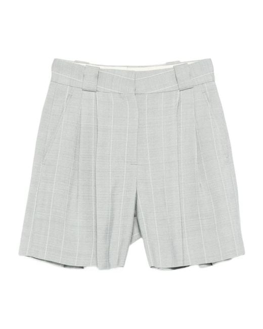 Blazé Milano Gray After You Fell Pinstripe Pleated Shorts