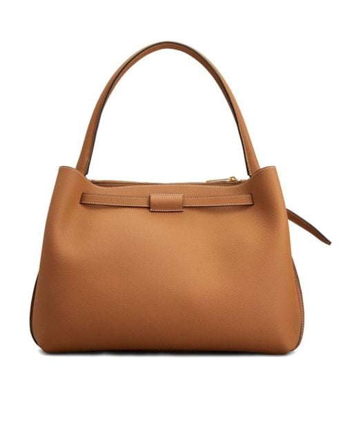 Tod's Brown T-Palque Top Handle Bag