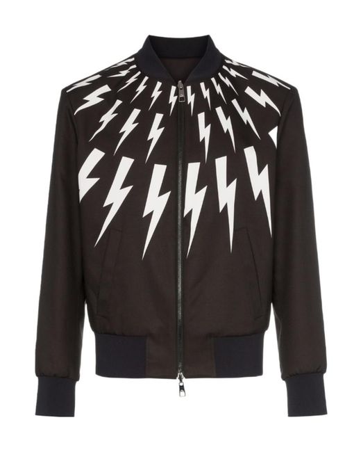 Neil Barrett Black Long-Sleeved Zipper Casual Jacket for men