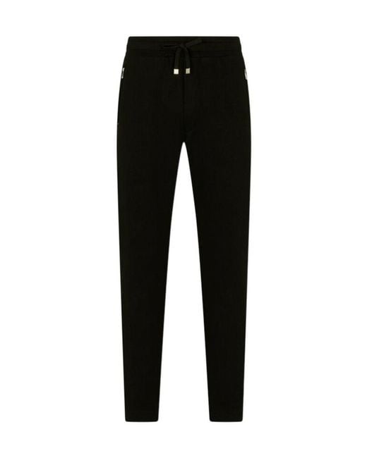 Dolce & Gabbana Black Drawstring Waist Jersey Sweatpants for men