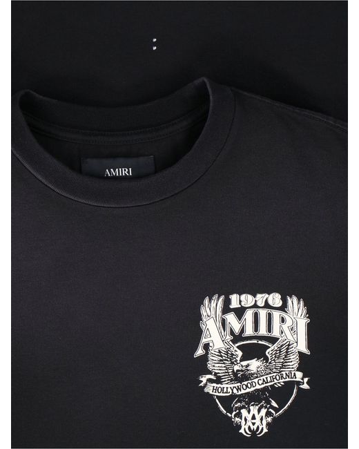 Amiri Black Round Neck T-Shirt for men