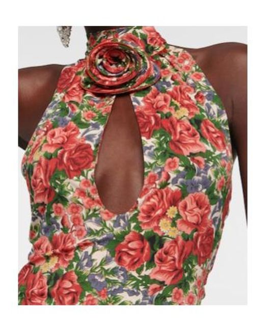 Magda Butrym White Floral Halterneck Top