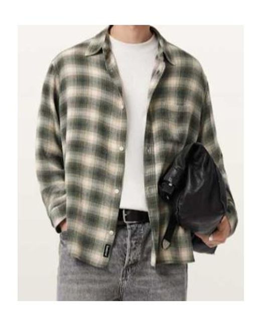 AllSaints Green Lumley Check-Pattern Shirt for men