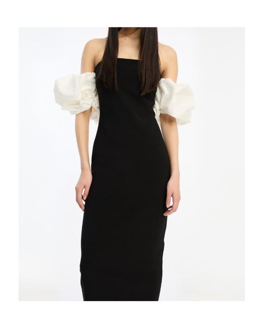 ROTATE BIRGER CHRISTENSEN Black Puff Sleeve Maxi Dress