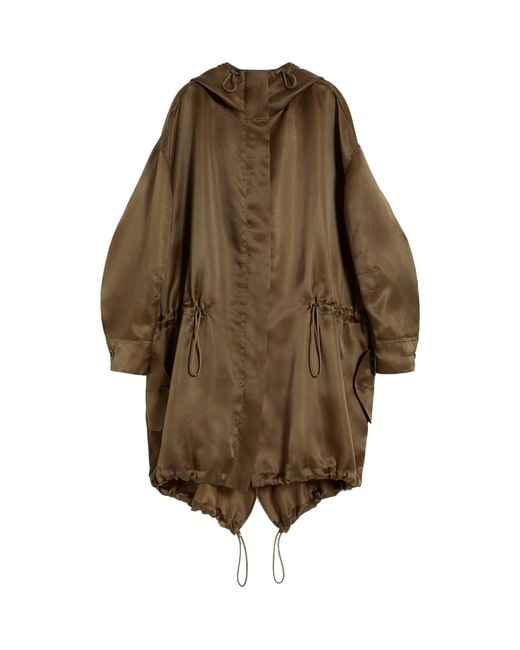 Max Mara Brown Drawstring Long-Sleeved Coat