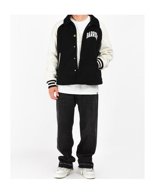 Barrow Blue Logo Printed Varsity Jacket for men