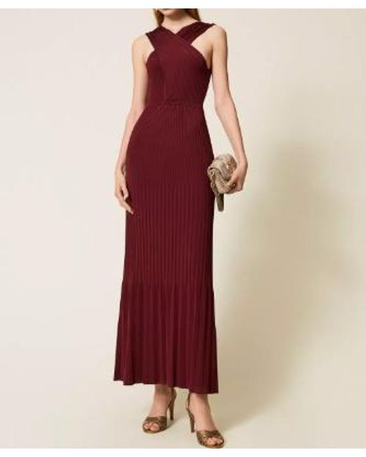 Twinset Purple Wrap Maxi Dress