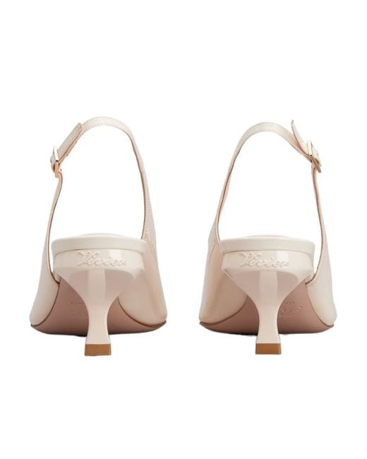 Roger Vivier Natural Virgule Strass Buckle Slingback Pumps