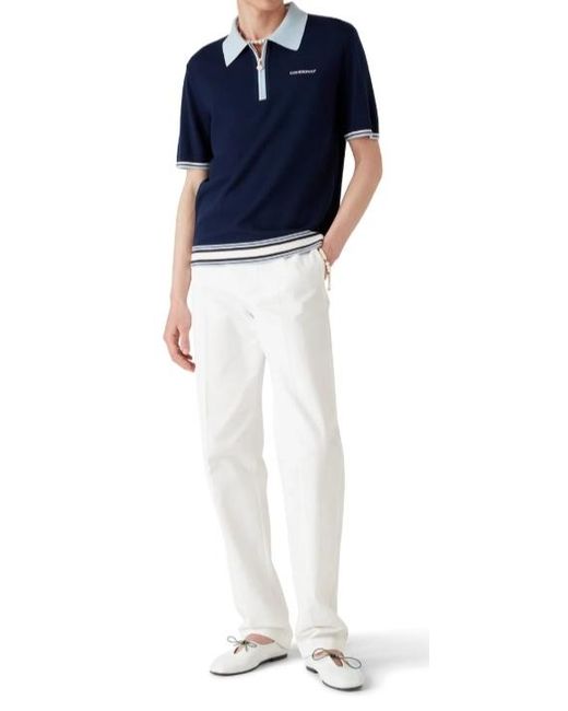Casablanca Blue Knitted Tennis Polo Shirt for men