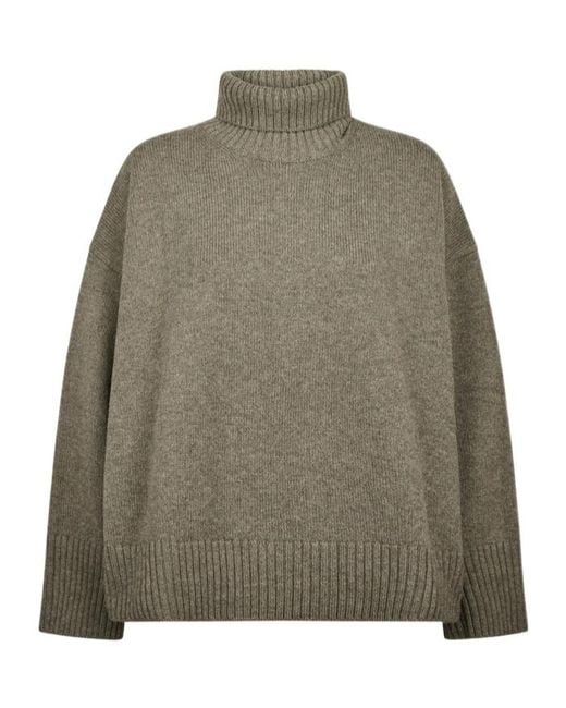 Soeur Green High-Neck Knit Sweater