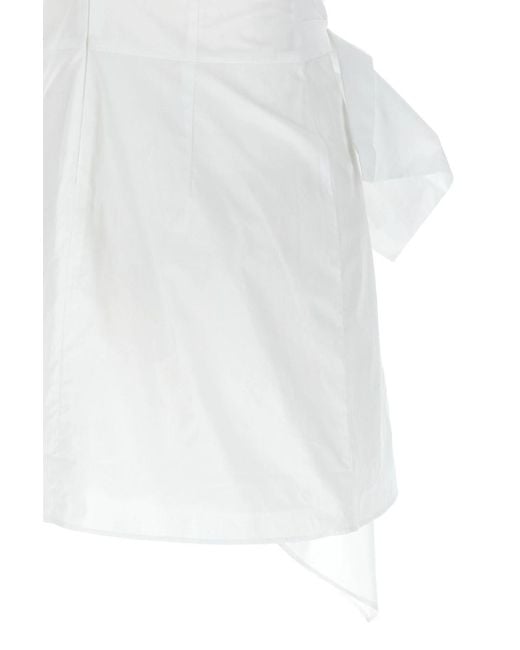 ROTATE BIRGER CHRISTENSEN White Sleeveless Dress W/ Bow Bright
