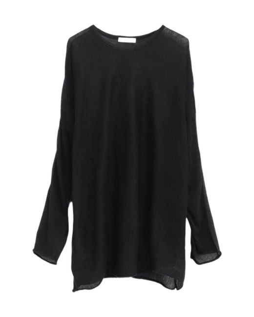 The Row Black Long-Sleeve Blouse