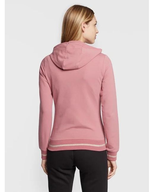 EA7 Pink Logo Hooded Casual Coat