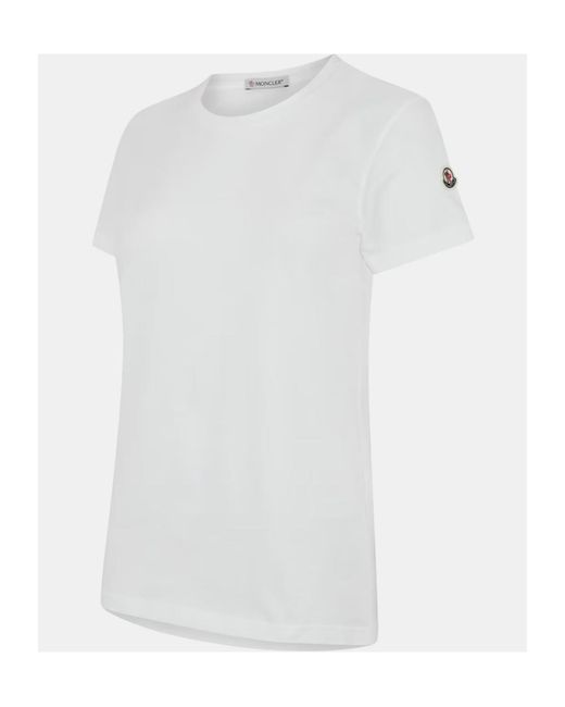 Moncler White Logo Short-Sleeved T-Shirt