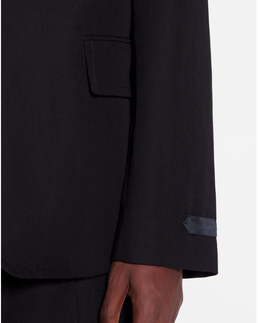 Lanvin Black Notched-Lapels Single-Breasted Blazer for men