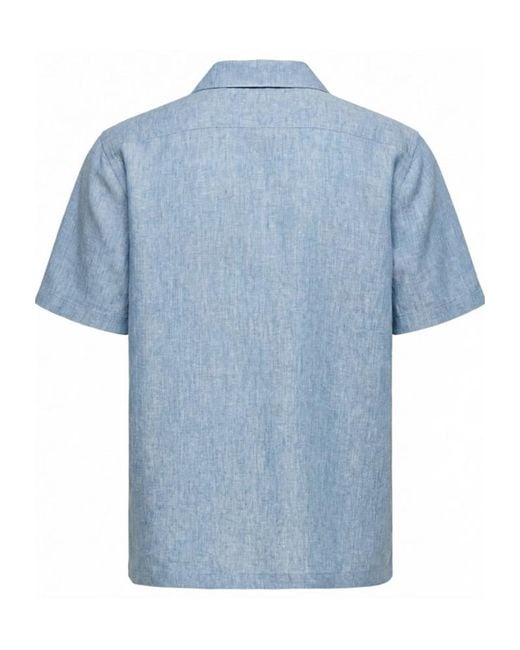 Peserico Blue Short-Sleeved Pocket Shirt for men