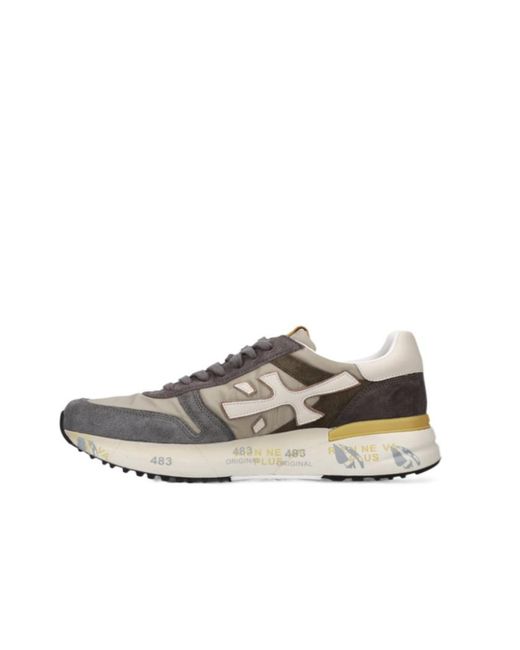 Premiata Gray Round-Toe Sneakers for men
