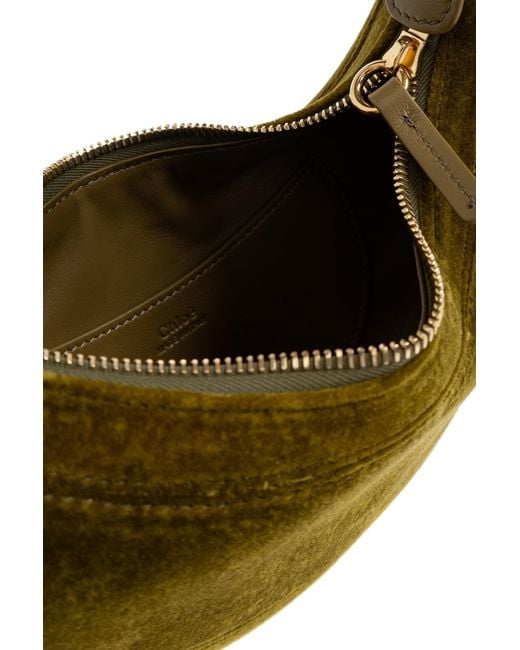 Chloé Green Chloé Horse Small Velvet Tote Bag