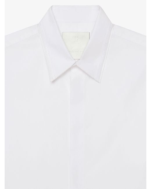 Givenchy White Logo Detailed Collared Shirt for men