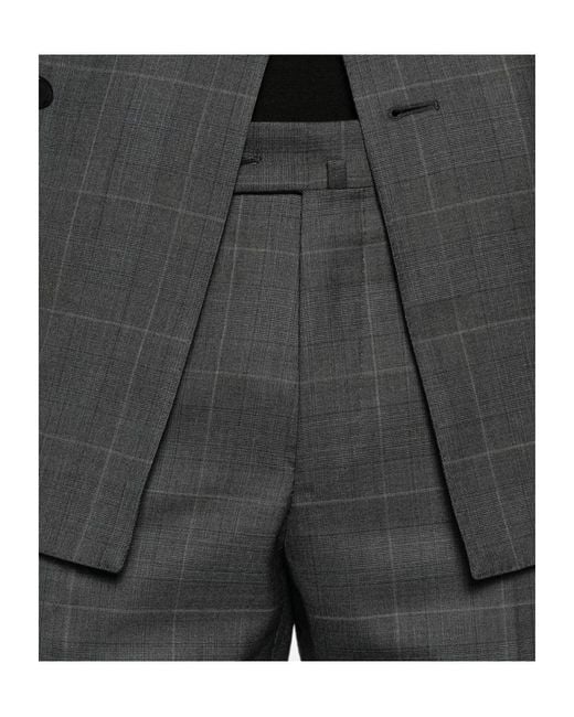 Caruso Gray Check Double-Breasted Suit for men
