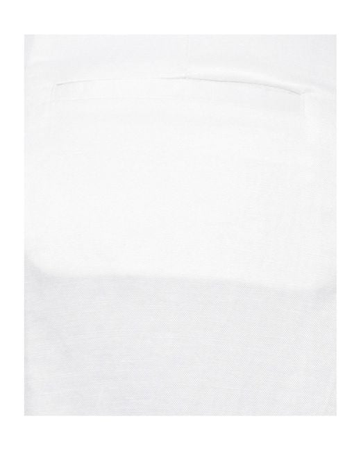 Peserico White Pleated Wide-Leg Pants