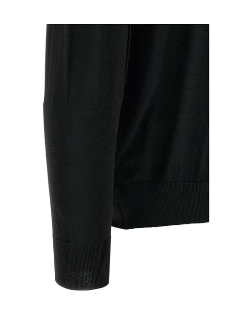 Kiton Black Zip-Up Polo Shirt for men