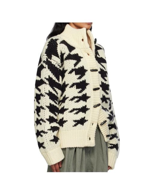 OPEN YY Multicolor Hound's Tooth Star Cowichan Cardigan