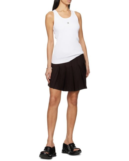 Givenchy Brown 4G Plaque Mini Pleated Skirt