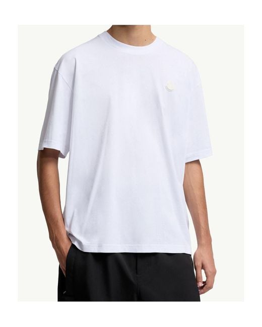 Moncler White X Asap Rocky Logo Patch Crewneck T-Shirt for men
