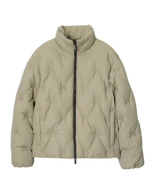 Burberry Green High-Neck Quilted Jacket