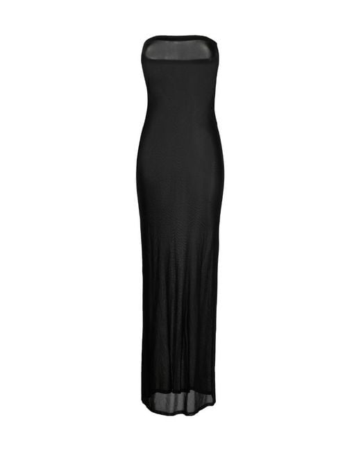 Saint Laurent Black Strapless Maxi Dress