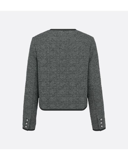 Dior Gray Macrocannage Cropped Jacket