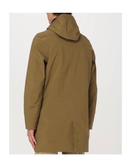 K-Way Green Long Hooded Jacket for men