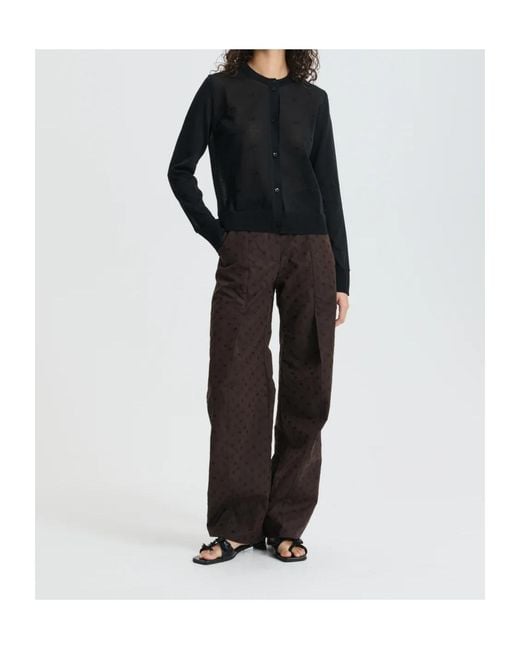CECILIE BAHNSEN Black Casual Pants With Belt Loops