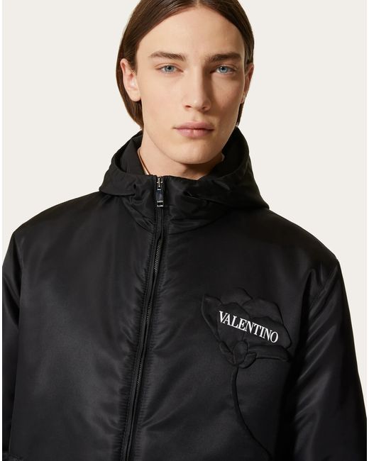 Valentino Black Garden Windbreaker Jacket for men
