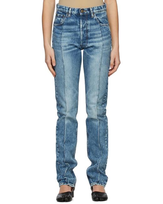 Maison Margiela Blue Spliced Trim Jeans