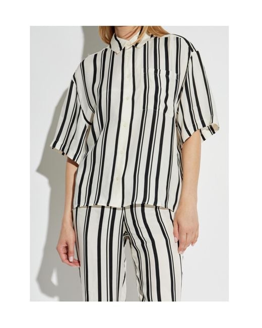 Anine Bing Multicolor Striped Short-Sleeve Shirt