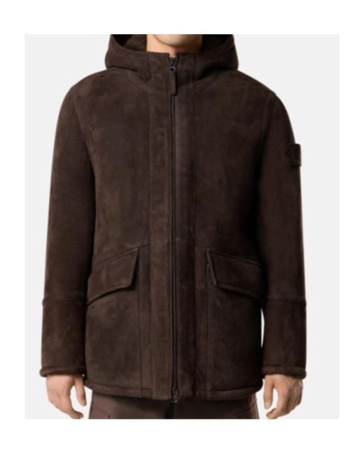 Stone Island Brown Hooded Jacket for men