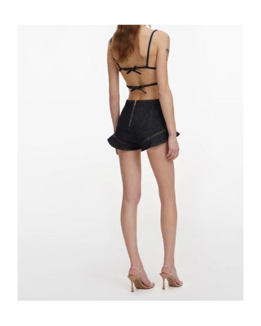 Self-Portrait Black Denim Bow Playsuit