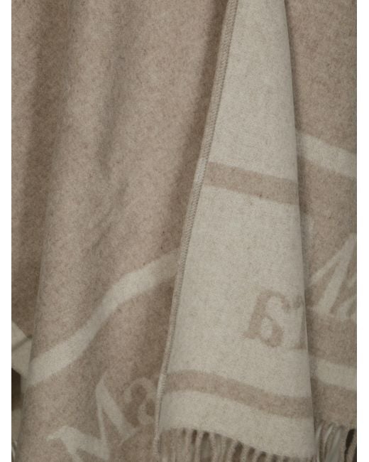 Max Mara Natural Fringed Shawl