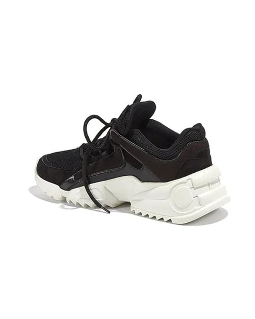 Ferragamo Black Strap-Up Casual Sneakers